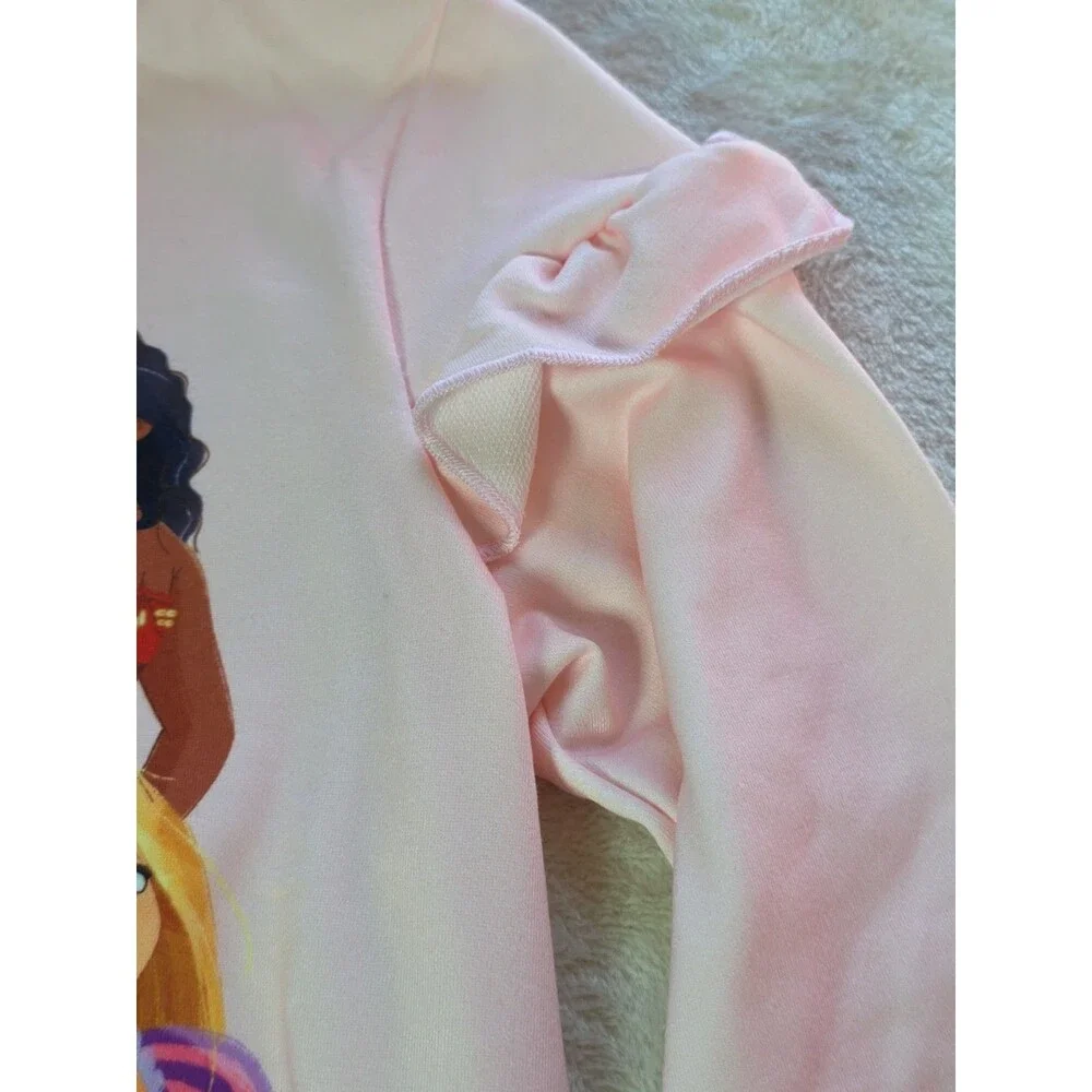 Patpat Two Piece Sweatshirt And Leggings 3-4 Years Disney Princesses Pink Floral